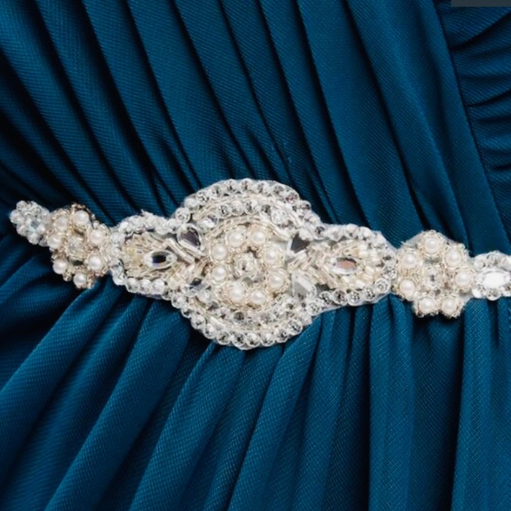 Alex evenings woman’s long evening gown with embellished waist - Picture 3 of 4